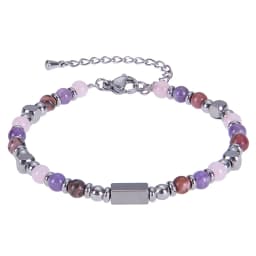 2026 Classic 6mm Tiger Eye Stone Hematite Beaded Bracelet Adjustable Stainless Steel Chain Bracelet for Men Women Jewelry Gifts