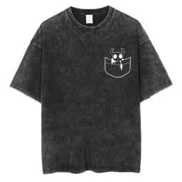 Washed Vintage Game Hollow Knight Double Sided Print T-shirt Men Women Fashion Casual T-shirts Oversized Short Sleeve T Shirts