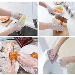 Clear Disposable Gloves Transparent Plastic Gloves Latex Free Food Prep Safe Gloves for Cooking Cleaning BBQ Kitchen Things