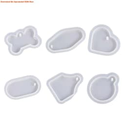 Fan-shaped Round Heart Oval Bone Tag Silicone Epoxy Mold Resin Casting Necklace Pendant Mold Suitable for Home Decor