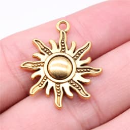 10pcs Antique Bronze Silver Color Sun Charms Pendant Jewelry Metal Alloy Jewelry Marking Sun Charms For Jewelry Making