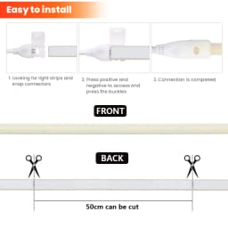 220V 240V COB Neon LED Strip Light 1M 5M 10M 288LEDs/m EU Power Plug Warm White Red Blue Bright Flex lamp Waterproof Lighting