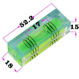 QASE High Precision CNC Acrylic Spirit Level Bubble 3 Lines Size 52x18x15mm 40x15x15mm 1PCS