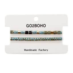 Go2BoHo Black White Bracelet Set for Couple Miyuki Tila Bead Jewelry 2pcs/lot Stretch Bracelets for Women Valentine's Day Gifts