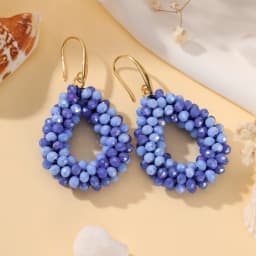 INKDEW Small Earrings National Flag Colors Water Drop Earrings for Women Handmade Beads Crystal Earrings Gift Jewelry EA124
