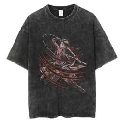 2026 Anime Attack on Titan Eren Jaeger Printed T-shirt Men's and Women's Washed T-shirt High Quality Vintage Cotton T-shirt Top