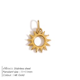 EMANCO Star Sun Pendant Charms for Earrings Necklace Making Supplies Stainless Steel Gold-Plated Diy Jewelry 48 Hour Shipping