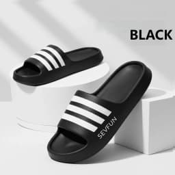 Men Striped EVA Slides Summer Non Slip Slippers Soft Cushion Open Toe Sandals Indoor Home Outdoor Beach Casual Shoes