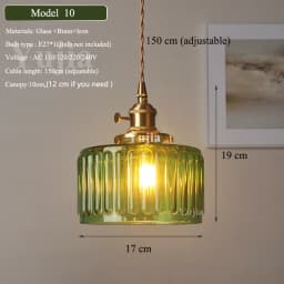 Multi-Style Nordic Pendant Lamp Green Glass Ceiling Lighting Kitchen Island Hand Brass Hanging Light Fixtures for Dining Room