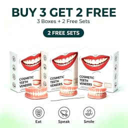 Natural‑Looking Silicone Full Dentures Upper Lower, Soft Comfortable Fit Daily Oral Care False Teeth for Men Women Daily Use