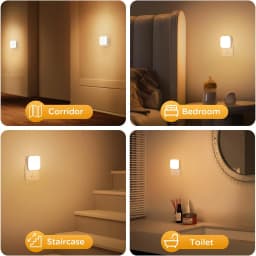 2pcs Dimmable Night Light Plug into Wall, Light Sensor Night Light Plug in - Adjustable Brightness Plug in Night Lights