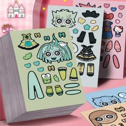 8/16/24sheets Cute Sprunkie Stickers Make Your Own Sprunkie Sticker Make A Face Stickers Kids Game Cartoon DIY Party Supplies