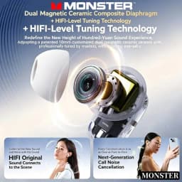 Monster ANC Noise Reduction Earburd Wireless Bluetooth HD Sound Quality Sweatproof Sport Earphone Long Endurance Gaming Headset