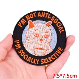 Animal Cat Possum Fox Patch Cartoon Embroidery Patch Iron On Patches For Clothing Thermoadhesive Patches On Clothes Sewing Badge