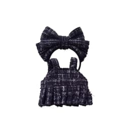 15/17cm LABUBU Doll Tweed Outfit With Headband Set For Gen1 2 3 Labubu Clothing Accessories Sitting Party