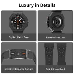 Luxury Modification Kit for Samsung Galaxy Watch 8 Ultra 2025 Carbon Case Rubber Strap for Galaxy Watch 7 Ultra 47mm Accessorie