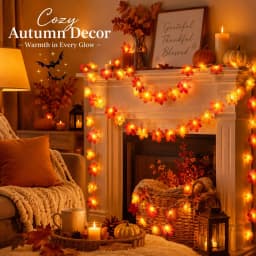 1pc 10/20/30/40 Fall Harvest Maple Hanging String Light Battery Powered Garden Lamp Perfect For Party Wedding Halloween Decor