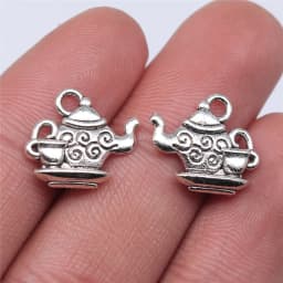 10pcs Kettle Teapot Coffee Pot Charms Antique Silver Color Pendants DIY Crafts Making Findings Handmade Tibetan Jewelry