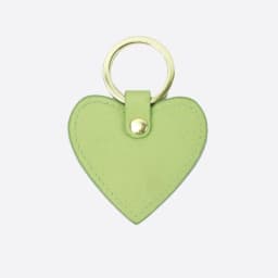 Free custom monogram logo leather keyring saffiano heart shaped kechians for promotion gift keychain ring keychain