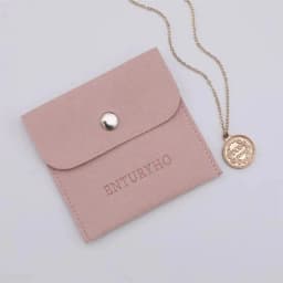 50 Personalized Logo Size Microfiber Jewelry Gift Pouch Velvet Snap Button Rings Earrings Packaging Organizer Wedding Favors Bag