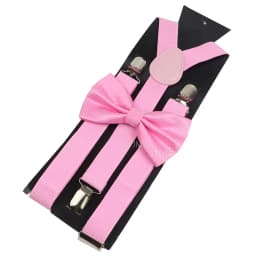 Adjustable Elastic Leather Suspenders Bowtie Set Men Women Baby Blue Braces Straps For Wedding Y-Back Shirt Accessories Gift