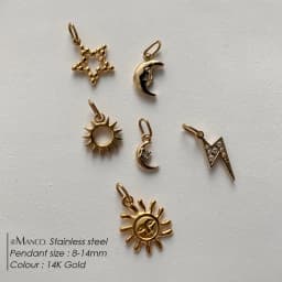 EMANCO Star Sun Pendant Charms for Earrings Necklace Making Supplies Stainless Steel Gold-Plated Diy Jewelry 48 Hour Shipping