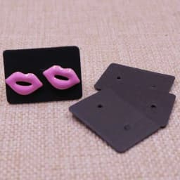 100pcs Cute Solid Color Earring Paper Package Card DIY Small Stud Earring Card White Kraft Pink Jewelry Display Card