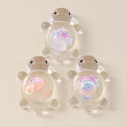 Leslie 10pcs 21x30mm Creative Resin Glitter Turtle Charms Tortoise Pendants for Earrings Necklace Jewelry DIY Cute Kids Toys