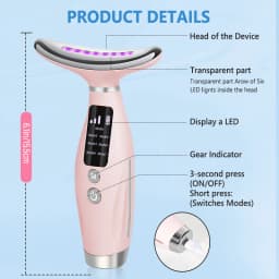 New EMS Micro-current Neck Face Beauty Device 7 Color Facial Massager for Enhanced Face Neck and Shoulder Care with Vibrating
