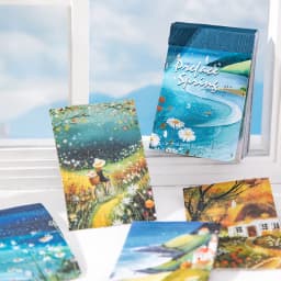 Mr.Paper 50Pcs Prelude to Spring Series Spring Landscape Illustration Memo Pad DIY Journal Scrapbook Collage Decor Craft Supplie