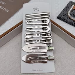 8PCS Metal Hair Clips Side Broken Hair Bangs Hair Cards Spice Girls Hair Accessories Silver Bangs Clip Set Side Clip One Word Cl