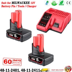 1/2/4 Pcs 5.0Ah M12 Battery + M12-18C Charger Combo Replace for Milwaukee 12V Battery Pin 48-11-24602 48-11-2460 Power Tools