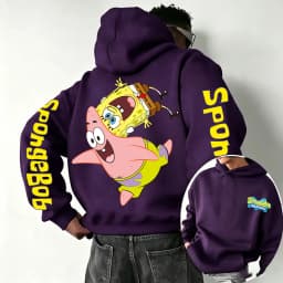SpongeBob SquarePants and Patrick Star Cartoon Anime 2026 Spring and Autumn Men's and Women's Fashion Sports Hoodies