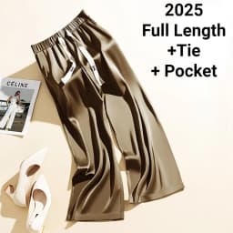 Acetate Silk Satin Straight-leg Pants Women's Summer Triacetate Silk Wide-leg Pants High Waist Drape Silk Smooth Long Pants