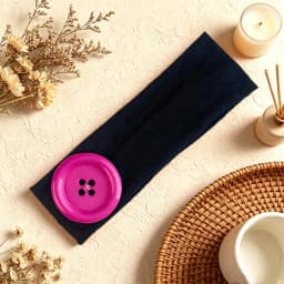 Dopamine Large Button Wave Dot Elasticity Headband Fashion INS Style Elastic Headband Sports Fitness Sweat-absorbent Hairband