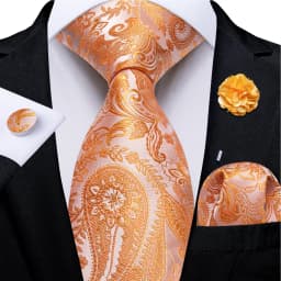 Floral Pink Ties For Men Wedding Party Man Tie Handkerchief Brooch Cufflinks Set Men Accessories Gravata