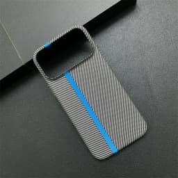 Contrast Clash Color Carbon Fiber Thin Matte Case for iPhone 17 Pro Max 16 15 14 13 12 11 Stripe Pattern Shockproof Bumper Cover