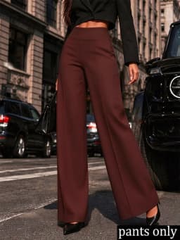 Elegant Wide Leg Pants High Grade Office Formal Straight Pants High Waist Hip Shaping Slim Fit Stylish Versatile Commuter Wear