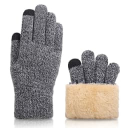 Winter New Man Keep Warm Touch Screen Plus Velvet Inside Thicken Knitting Gloves Wear-Resistant Anti-Slip Solid Fashion Male Sof