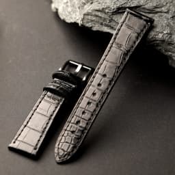 Handmade high-end crocodile leather strap, 18 19 20 21 22MM genuine leather , soft high-end Watchband, black retro bracelet
