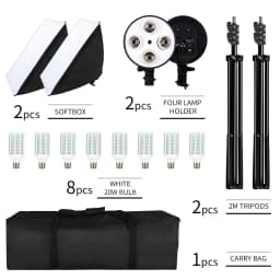 Photography 50x70CM Four Lamp Softbox Kit Continuous Lighting System Soft Box Accessories Photo Studio Equipment