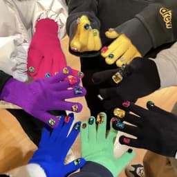 Winter Creative DIY Finger Thickened Warm Manicure Gloves Women Knitted Mittens Shiny Rhinestone Colored Diamond Gloves