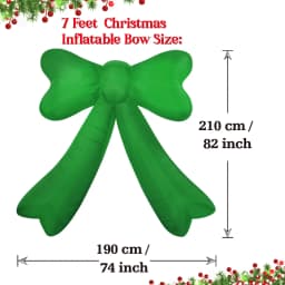 2.1m Christmas Cute Inflatable Bow LED Lighted Blow Up Outdoor Yard Lawn Decoration for Home Garden Winter Holiday Party Decor