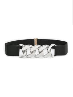 The Black Stretchy Elastic Chain Belt Is Slimming and Versatile. It Cinches the Waist and Is Suitable for Pairing with Sweaters,
