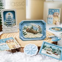 Journal GO 30pcs Retro Christmas Label Stickers Embossed Mixed Shape Holiday Decals for Junk Journals Scrapbooking Planners Card