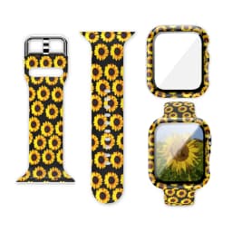 Glass+Cover+Strap for Apple Watch Case 44mm 40mm 41mm 45mm 42mm 38mm sport Silicone bracelet iwatch series 9 8 7 6 5 4 3 SE Band