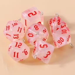 Leslie 7pcs/set Colorful Different Number Acrylic Dice Charms Game Props Multi-faceted Digital Dice for DIY Jewelry Making