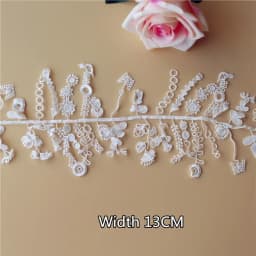 Lace Tassel Trims for DIY, Handmade Necklace Pendant, Pink, White Flowers, Leaves, Home Sofa Curtain Skirt, RS3031