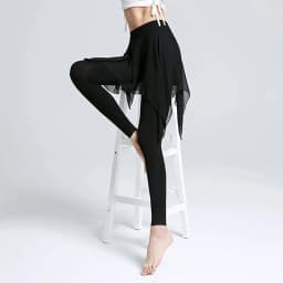 Mini Dance Skirts Women Irregular Ballet Gymnastics Training Clothes Chiffon Black Skirt Elastic Waist Y2k Harajuku New