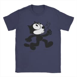 Felixes The Cat Walking T-Shirts for Men Women Fashion 100% Cotton Tees Crew Neck Short Sleeve T Shirt Gift Idea Tops